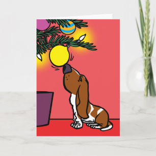 BASSET hound CURIOSITY Holiday Card