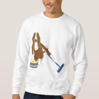 Basset Hound Curling Sweatshirt by funnydog at Zazzle