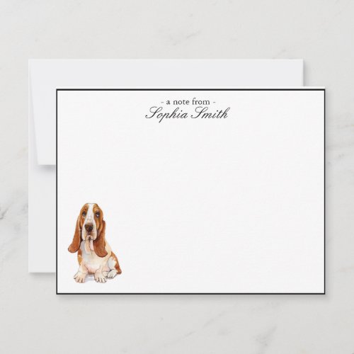 Basset Hound Custom Flat Thank You Notes