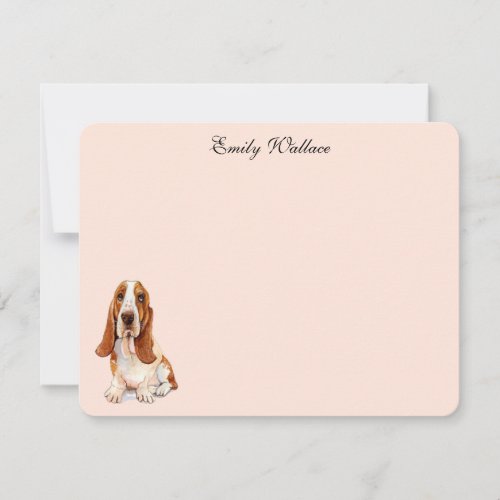 Basset Hound  Custom Flat Thank You Notes