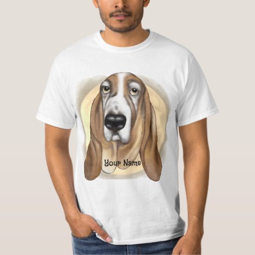  Basset Hound custom name T_Shirt