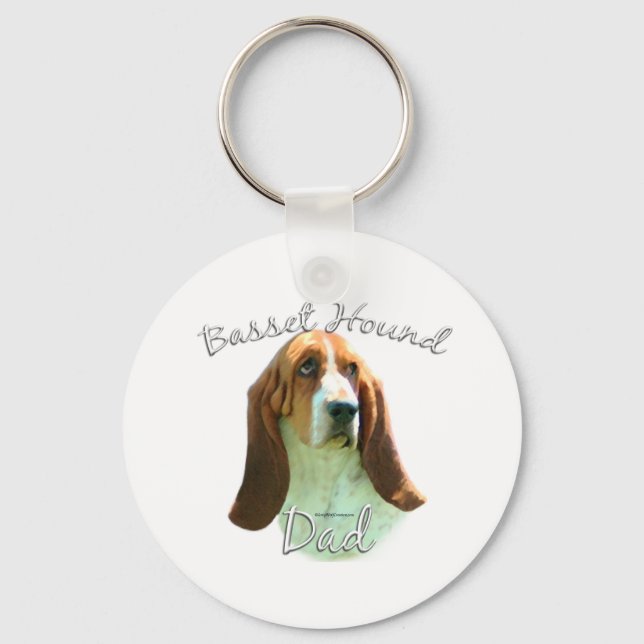 Basset Hound Dad 2 Keychain (Front)