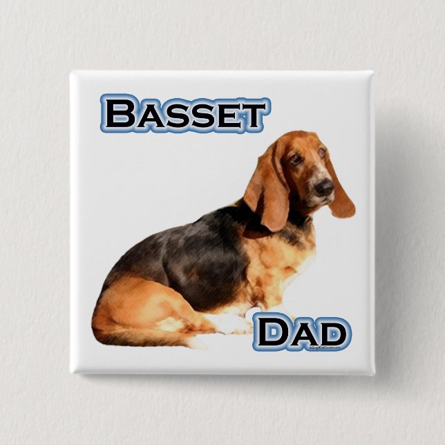 Basset Hound Dad 4 - Button (Front)