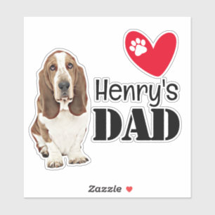 Basset Hound Dad Personalized Sticker