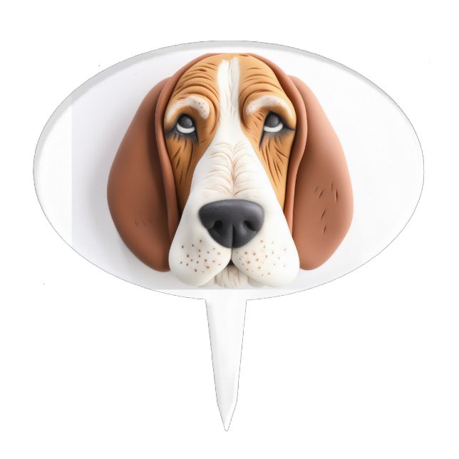 Basset Hound Dog 3D Inspired Cake Topper (Front)
