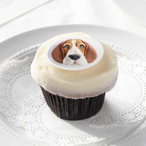 Basset Hound Dog 3D Inspired Edible Frosting Rounds