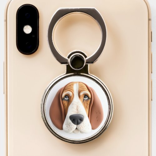 Basset Hound Dog 3D Inspired Phone Ring Stand