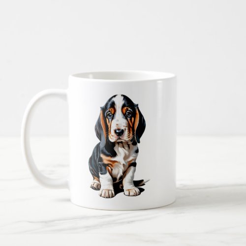 Basset Hound Dog Animal Illustration Coffee Mug