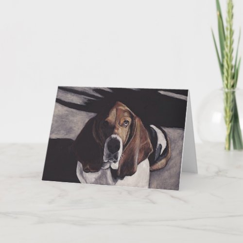 Basset Hound Dog Art Greeting Card
