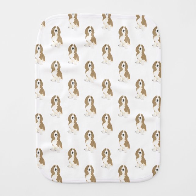 Basset Hound Dog Baby Burp Cloth (Front)