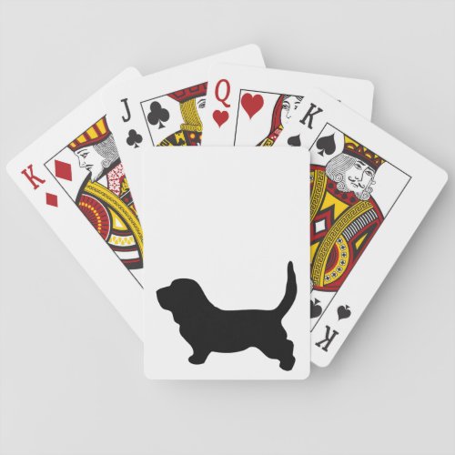 Basset Hound dog beautiful black silhouette gift Playing Cards