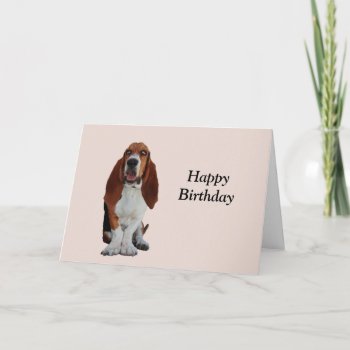Basset Hound Dog Beautiful Happy Birthday Card by roughcollie at Zazzle