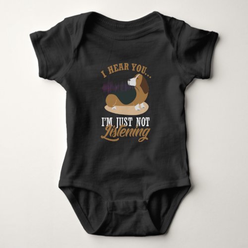 Basset Hound Dog _ Big Ears But Not Listening Baby Bodysuit