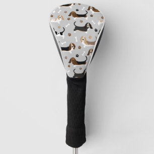 Basset Hound Dog Bones and Paws Golf Head Cover