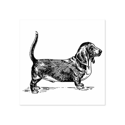 Basset Hound Dog Breed Rubber Stamp