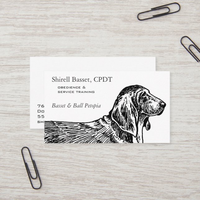 Basset Hound Dog Business Card (Front/Back In Situ)