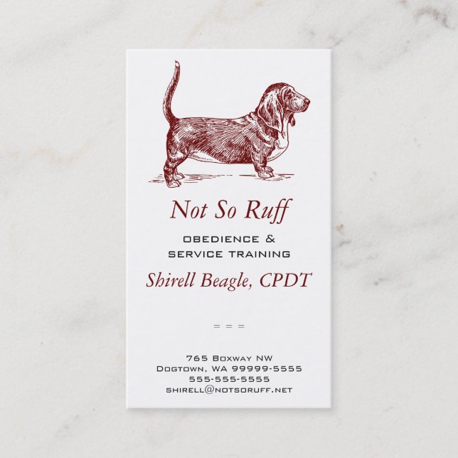 Basset Hound Dog Business Card (Front)