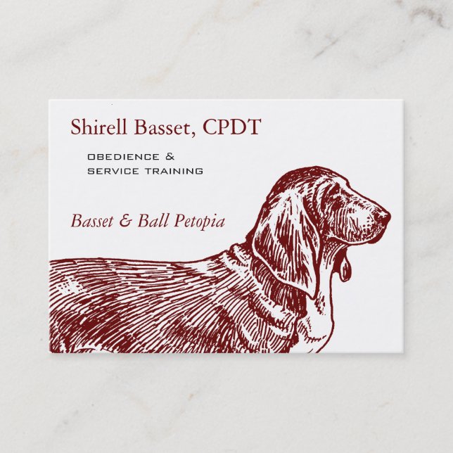 Basset Hound Dog Business Card (Front)