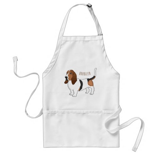 Basset hound dog cartoon illustration adult apron