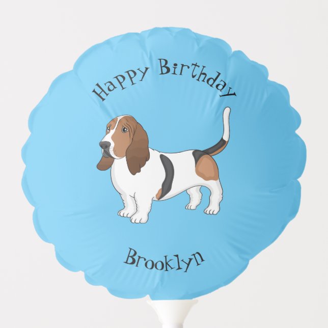 Basset hound dog cartoon illustration balloon (Front)
