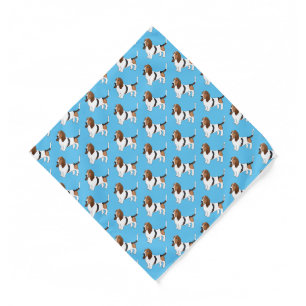 Basset hound dog cartoon illustration bandana