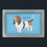Basset hound dog cartoon illustration belt buckle<br><div class="desc">Basset hound dog cartoon illustration</div>