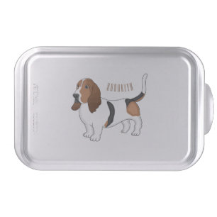 Basset hound dog cartoon illustration cake pan