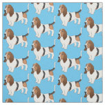 Basset hound dog cartoon illustration  fabric