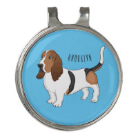 Basset hound dog cartoon illustration 