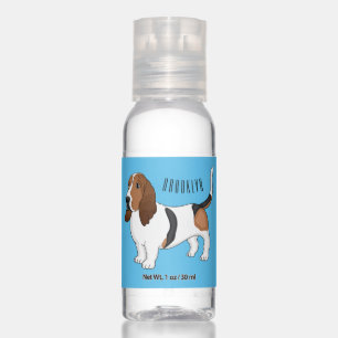 Basset hound dog cartoon illustration hand sanitizer