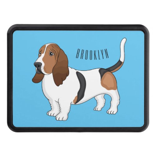 Basset hound dog cartoon illustration hitch cover