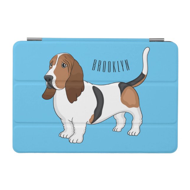Basset hound dog cartoon illustration  iPad mini cover (Horizontal)