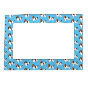 Basset hound dog cartoon illustration  magnetic frame