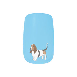Basset hound dog cartoon illustration minx nail art