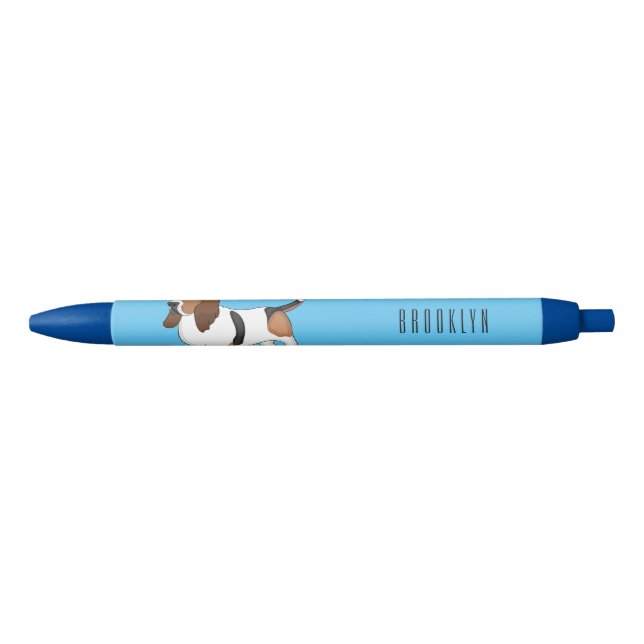 Basset hound dog cartoon illustration pen (Front)
