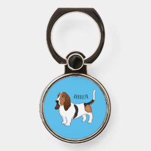 Basset hound dog cartoon illustration  phone ring stand