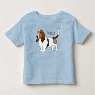 Basset hound dog cartoon illustration  toddler t-shirt