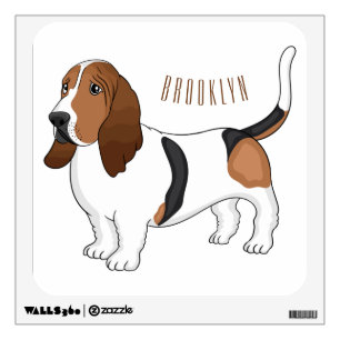 Basset hound dog cartoon illustration  wall decal