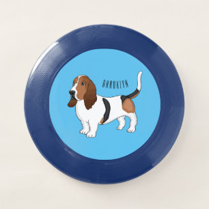 Basset hound dog cartoon illustration Wham-O frisbee