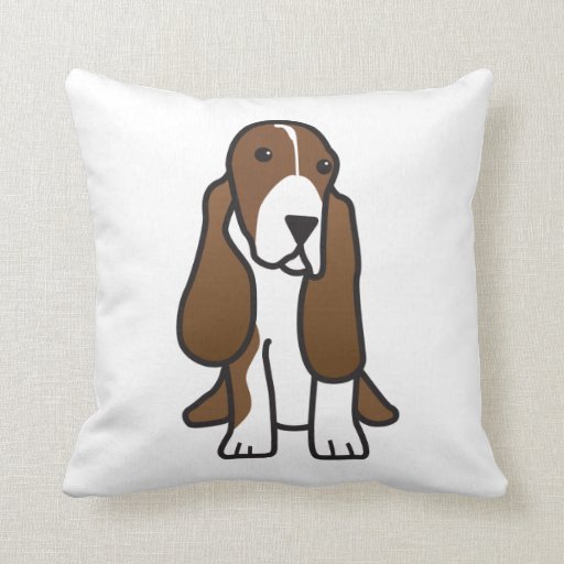 Basset Hound Dog Cartoon Throw Pillow | Zazzle