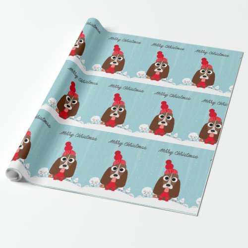 Basset Hound Dog Cartoon Wrapping Paper