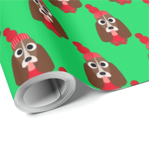 Basset Hound Dog Cartoon Wrapping Paper