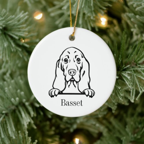 Basset Hound dog  Ceramic Ornament