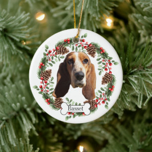 Basset Hound dog Ceramic Ornament