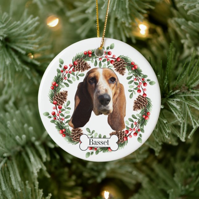Basset Hound dog Ceramic Ornament (Tree)
