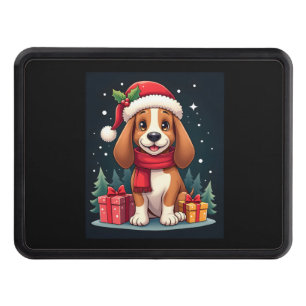 Basset Hound Dog Christmas Outfits Santa Hat Dog X Hitch Cover