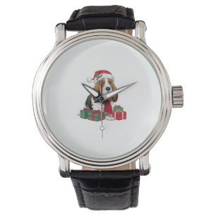 Basset Hound Dog Christmas Outfits Santa Hat Dog X Watch