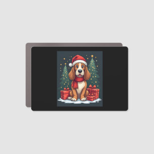 Basset Hound Dog Christmas Parties Santa Dog Lover Car Magnet