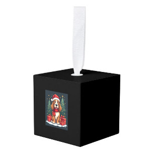 Basset Hound Dog Christmas Parties Santa Dog Lover Cube Ornament