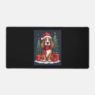 Basset Hound Dog Christmas Parties Santa Dog Lover Desk Mat